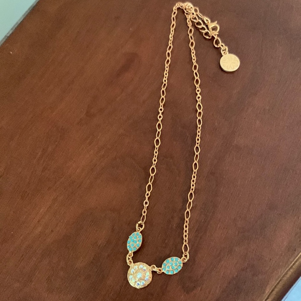 Rose gold necklace with Swarovski stones
